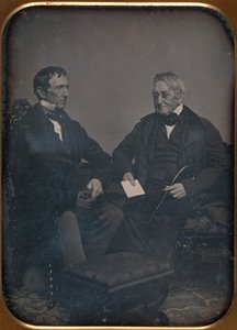 To ældre mænd i samtale, ca. 1850.