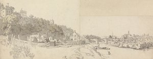 En by set fra bredden af en flod af John Alexander Gresse