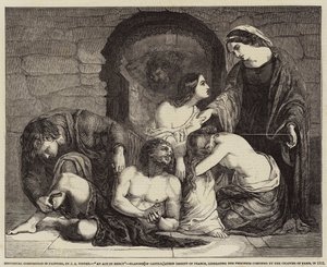 Historical Composition in Painting, An Act of Mercy, Blanche af Castilla, Dronning Regent af Frankrig, befrielse af fangerne indespærret af kapitlet i Paris, i 1512 af John Alfred Vintner