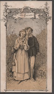 Fra hjertet, ca. 1850 (farvelagt træsnit) af John Allanson