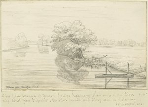 Burton-upon-Trent - Trent-floden: pen- og blæktegning, nd [1799-1854] (tegning) af John Allport