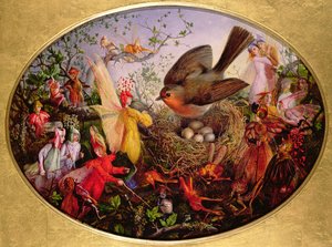 Pik Robin forsvarer sin rede af John Anster Fitzgerald