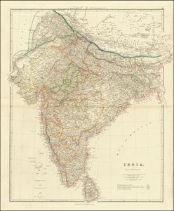 Kort over Indien fra 1832 af John Arrowsmith