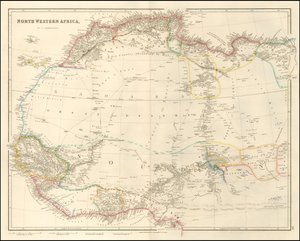 1842-kort over Nordvestafrika af John Arrowsmith