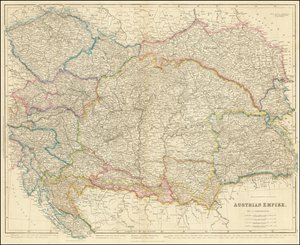 1858-kort over det østrigske imperium af John Arrowsmith