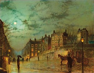 Hampstead Hill, Looking Down Heath Street, 1881 af John Atkinson Grimshaw