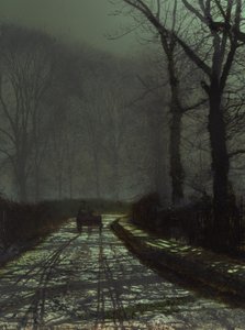 Gadebilledet om natten af John Atkinson Grimshaw