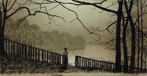 Waterloo Lake, Roundhay Park, Leeds, 1876-7 af John Atkinson Grimshaw