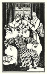 Illustration til Don Juan af Lord Byron: Jeg ved ikke, hvordan det var, men han blev syg (litho) af John Austen