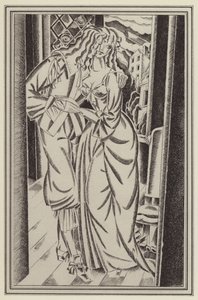 Illustration til Moll Flanders af Daniel Defoe (litho) af John Austen