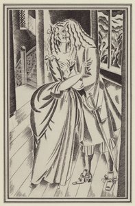 Illustration til Moll Flanders af Daniel Defoe (litho) af John Austen