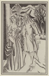 Illustration til Moll Flanders af Daniel Defoe (litho) af John Austen