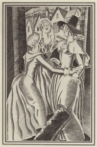 Illustration til Moll Flanders af Daniel Defoe (litho) af John Austen