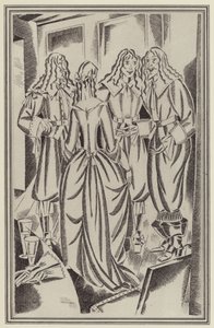 Illustration til Moll Flanders af Daniel Defoe (litho) af John Austen