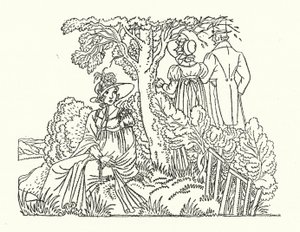 Illustration for Persuasian af Jane Austen (farve litho) af John Austen
