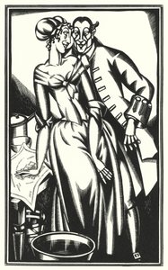 Illustration til Tristram Shandy af Laurence Sterne (litho) af John Austen