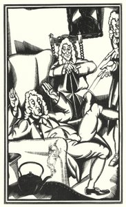 Illustration til Tristram Shandy af Laurence Sterne (litho) af John Austen