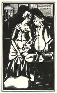 Illustration til Tristram Shandy af Laurence Sterne (litho) af John Austen