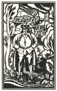 Illustration til Tristram Shandy af Laurence Sterne (litho) af John Austen