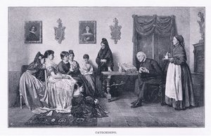 Catechising, fra The Magazine of Art 1893, Cassell and Company af John Bagnold Burgess