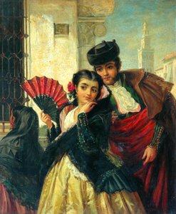 Scene i Spanien, nær Sevilla, ca. 1853