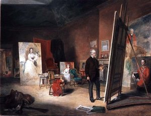 Portræt af Sir Francis Grant ved et staffeli