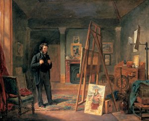 Portræt af Thomas Faed i hans atelier, 1800-tallet