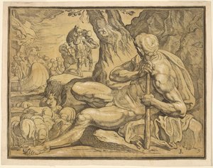 Ulysses og Polyphemus af John Baptist Jackson, after Francesco Primaticcio