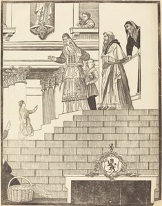 Præsentation af jomfruen i templet [højre plade] af John Baptist Jackson after Titian