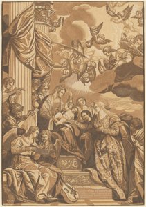 St. Catherines mystiske ægteskab af John Baptist Jackson, after Veronese