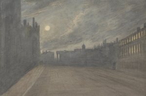 Broad Street, Oxford, fuldmåne, 1790 (wc over trækul og grafit på papir)