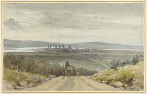Udsigt over Oxford fra Shotover Hill i Floodtime, When the Water was Out, 10. januar 1791 (wc over blyant på papir)