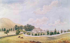 Harry Cobleys hus, Devonport, Auckland, New Zealand, bygget ca. 1867 (wc og kinesisk hvidt på papir) af John Barr Clark Hoyte