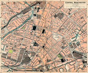 Central Manchester, c20th Century af John Bartholomew