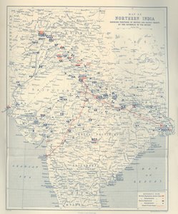 Kort over det nordlige Indien, 1901.