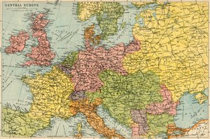 Kort over Centraleuropa, c1914.