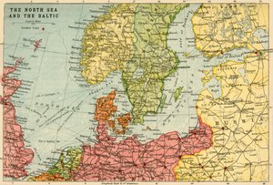 Kort over Nordsøen og Østersøen, c1914, c1920.
