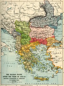 Balkanstaterne efter krigene 1912-13, c1920.