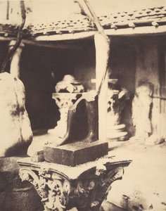 Fragment af en egyptisk statue i museet i Cherchell, Algeriet, 1856.