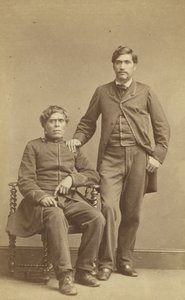 Wharepapa og Horomona Te Atua (Guden Salomon) ca. 1863 (albumin print) af John Beattie