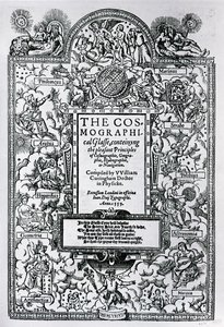 Titelblad for Det kosmografiske glas, 1559 af John Bettes