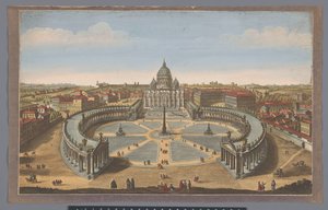 Udsigt over Peterspladsen og Peterskirken i Vatikanstaten Peterskirken i Rom (titel på objektet)