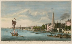 En udsigt over London taget fra Themsen nær York Buildings af John Boydell
