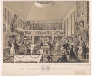 Interieur van de Law Court under de Salisbury Local Exhibition, 1852 Salisbury Local Exhibition 1852. Plade II, Law Court (titel på objekt) af John Brandard