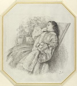 Georgina Hannay, 1859 (pen og sort blæk på hvidt papir) af John Brett