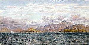 Loch Linnhe, nær Oban, Skotland (olie på lærred) af John Brett