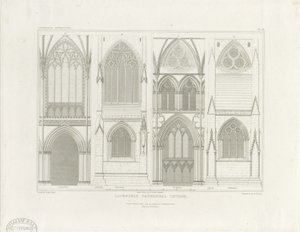Interiør af Lichfield Cathedral - Skib og Kor: gravering, nd [c 1819] (tryk)