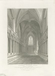 Interiør af Lichfield Cathedral - Forstuen til Chapter House: gravering, nd [c 1819] (tryk)