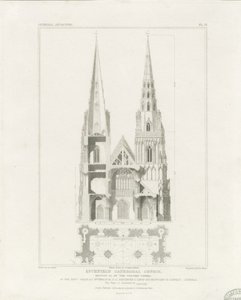 Lichfield Cathedral - Vestfronten: gravering, nd [c 1819]