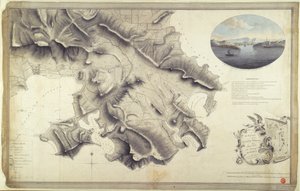 Plan over omgivelserne til English Harbour og Monks Hill på øen Antigua opmålt og tegnet af John Brown, landmåler og tegner for hæren i Vestindien. af John Brown
